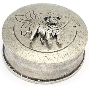 Asdoosje Rond Gegraveerd Met Bull Stafford - Honden Asbeeld Dieren Urn Voor Uw Geliefde Hond