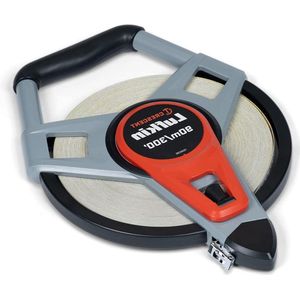 Glasvezel meetlint 90 m x 19 mm - Metrisch en Engels - Oranje - 300 x 3/4 - 3-naar-1 terugloopvertaling