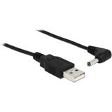 USB-A (m) - DC plug 3,5 x 1,35mm (m) kabel - haaks / zwart - 1,5 meter