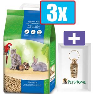 Cat's Best universal 10ltr 5,5kg - 3 Zakken - Kattenbakvulling - Inclusief PetsHome Goudkleurige Adreskoker