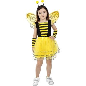 FUNIDELIA Bijen kostuum voor meisjes - Maat: 135 - 152 cm - Geel
