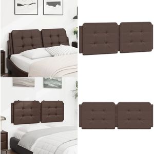 vidaXL Hoofdbordkussen 120 cm kunstleer bruin - Hoofdbordkussen - Hoofdbordkussens - Hoofdbord Kussen - Hoofdeinde Kussen