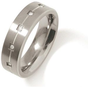 Titanium ring - Boccia - diamant - 0101-2051 - sale Juwelier Verlinden St. Hubert - van €119,= voor €89,=