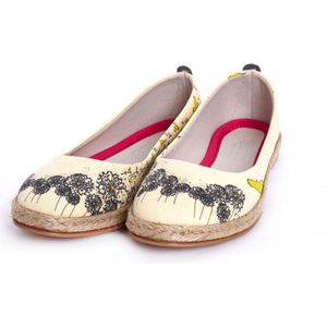 GOBY - Paardenbloem - Ballerinas - Flats - Hoge kwaliteit - Handmade - Meisjesprint - Maat 38