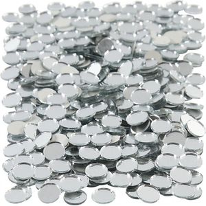 Spiegel mozaiek tegels, d: 10 mm, ronde, 500 stuks
