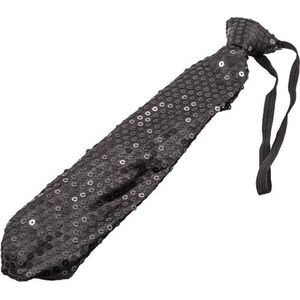 Glitter stropdas met LED metallic zwart