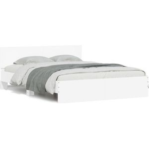 vidaXL - Bedframe - met - hoofdeinde - wit - 140x200 - cm
