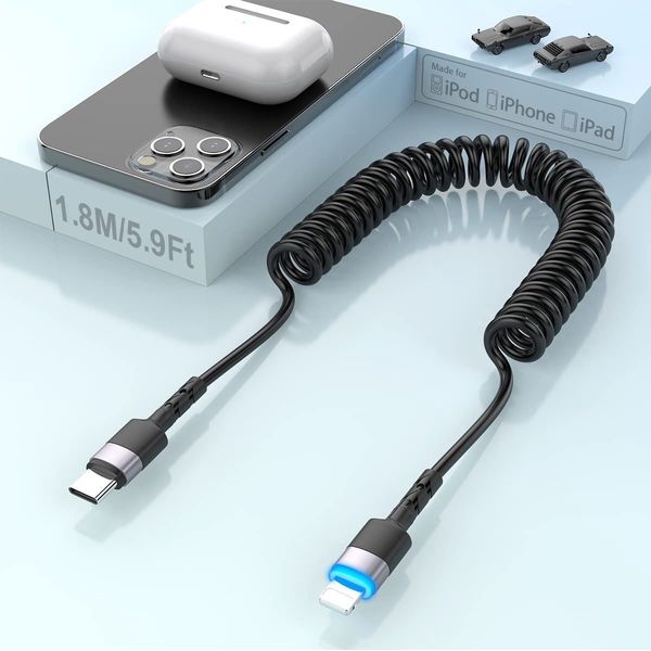 KIT CHARGEUR VOITURE 30W USB C ET A + CABLE C VERS MFI 1.3M