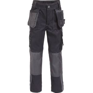 DASSY® Seattle Kids Tweekleurige holsterzakkenbroek - maat 140 - ZWART/CEMENTGRIJS