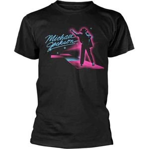 Michael Jackson Heren Tshirt -L- Neon Zwart
