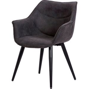 Comfortabele eetkamerstoel - premium kwaliteit - stijlvol & stevig - ergonomisch design - modern antraciet - 47x42x80 cm