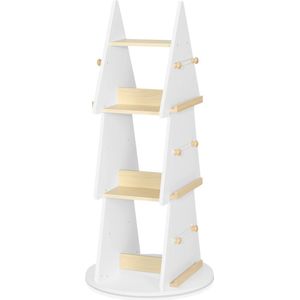 Decotopia - Roterende - Kinder - Boekenkast - Boekenrek - Opbergrek - Kinderkamer - Wit - 103cm