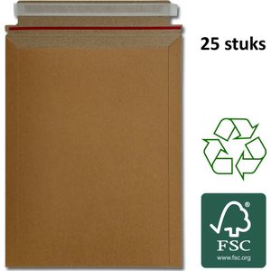 PostMate enveloppen - 25 stevige FSC-gecertificeerde kartonnen brievenbus enveloppen met plak- en scheurstrip A4 + - 254 x 343mm - 25 stuks per verpakking - brievenbusformaat