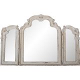 Clayre & Eef Spiegel 66x84 cm Wit Hout Rechthoek Grote Spiegel
