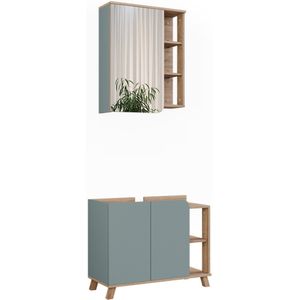 Vicco KarenBadkamermeubelset – 2 delen Sonoma/blauw 2 delen