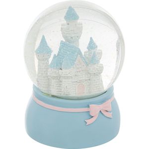 Atmosphera Kids Winter kasteel sneeuwbol - H 13,2 cm - Blauw