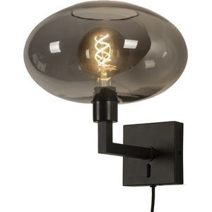 Lumidora Wandlamp 31017 - Voor binnen - OSLO - E27 - Zwart - Grijs - Metaal