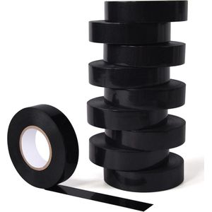 Zwart waterdicht PVC-band vlamvertragend plakband voor auto - 10 stuks, 19 mm x 20 m