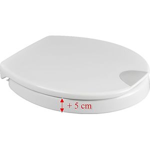 wc-brilverhoging 5 cm met softclosemechanisme, tot 200 kg belastbaar, comfortabel zitten en opstaan door verhoogde zitpositie