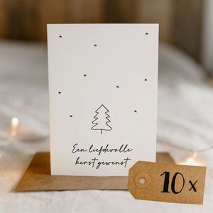10x hippe Nederlandse kerstkaarten (A6 formaat) - kerst kaarten om te versturen - kaartenset - kaartjes blanco - kaartjes met tekst - Luxe kerstkaarten