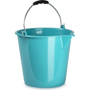 PlasticForte Huishoudemmer - lichtblauw - 9 liter - emmer met schenktuit - met handvat