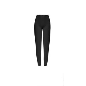 Dames katoenen legging/onderbroek hoge taille met kant XXL (44-50) zwart