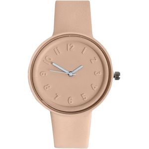 Pastel Color Horloge - Beige Brown | Siliconen | Ø 41 mm | Fashion Favorite