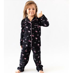 Katoen Kinder Pyjamaset Met Flamingo Print Maat 4 / 9-10 Jaar