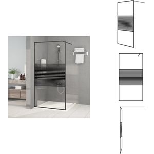 vidaXL Douchewand - Douchewanden - Douchescherm - Badwand - Inloopdouchewand 100x195 cm transparant ESG-glas zwart