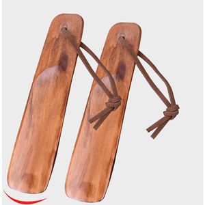 Short Wooden Shoe Horn with Handle Rope Shoe Aid Set Aid for Shoes Wooden Shoe Horn Comfortable Shoe Lifter Shoes & Boots Quick and Gentle for Men Women 2 Pieces