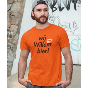 Oranje Koningsdag T-Shirt Bier Premium (HEREN - MAAT XS) | Oranje Kleding | Feestkleding