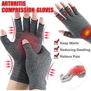 Vingerloze Compressiehandschoenen Maat M voor Handongemak - 1 Paar, Verlicht Pijn en Vermoeidheid, Ideaal voor Reuma, Artritis, Carpaal Tunnel Syndroom, Hand Pijn Verlichting, Duim Steun Handschoenen