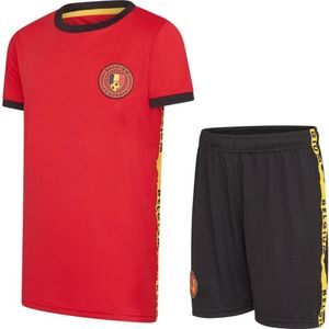 België jongens voetbaltenue 21/22 - Maat 140 - Voetbaltenue Kinderen - Zwart/Rood