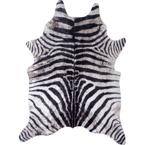 4goodz Vloerkleed Zebra vacht Polyester 120x158 cm - Zwart Wit