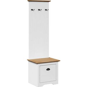 vidaXL - Gangkast - met - haken - BODOx40x157 - cm - wit - en - bruin