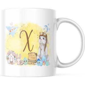 Paas Mok X piloot konijn pasen | Paas cadeau | Pasen | Paasdecoratie | Pasen Decoratie | Grappige Cadeaus | Koffiemok | Koffiebeker | Theemok | Theebeker