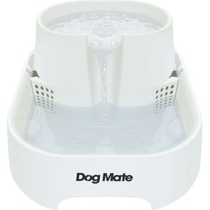 Dog Mate 385 Grote fontein voor huisdieren met 2 niveaus - 6 liter - drinkstations met meerdere hoogtes - wit