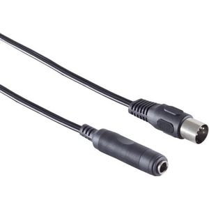 DIN 5-pins (m) - 6,35mm Jack (v) audio adapter / zwart - 0,20 meter