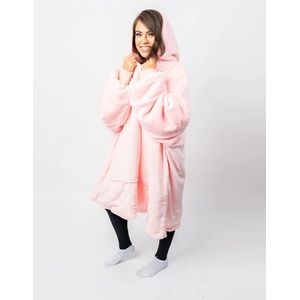 Hoodie Deken - Blanket Hoodie - Hoodies and Blanket - Sherpa Blanket Hoodie - Kerstkado Hoodie - Hoodie deken met mouwen Roze