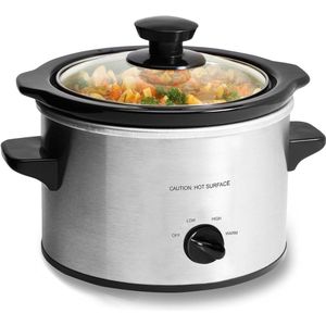 Slowcooker - Hotpot - Elektrische Slowcooker - Binnenpan - Keramische Binnenpan - Warmhoudfunctie - Snelkookpan - Rijstkoker - RVS