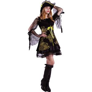 Piraat kostuum dames - Piraten kostuum - Piraten pak - Carnavalskleding - Carnaval kostuum - Dames - Kant - Maat S