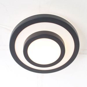 Plafonnière badkamer Masterring | 1 lichts | zwart / wit | glas / metaal | plafondlamp | modern design