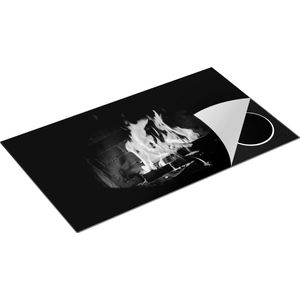 Chefcare Inductie Beschermer Open Haard in Huis van Bakstenen - Zwart Wit - 91,2x52 cm - Afdekplaat Inductie - Kookplaat Beschermer - Inductie Mat