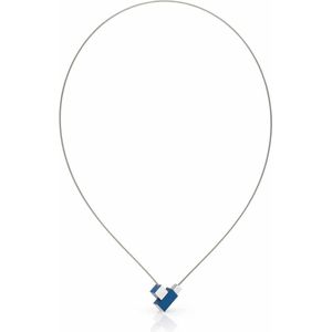 Collier Vierkantje en rechthoekje Blauw C206B