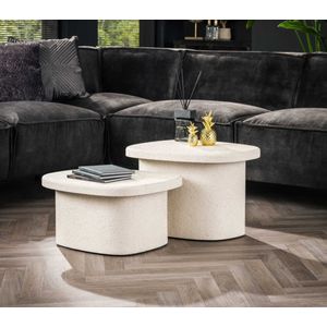 Salontafel Set Lamar | Klein | Wit Marmer