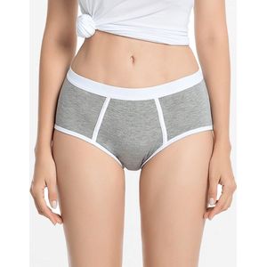 Slip dames bamboe brief retro grijs