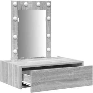 vidaXL - Wandkaptafel - met - LED - Verlichting - Grijs - Sonoma