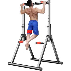Pull up bar Opvouwbare Power Tower Dip Station - hoogte verstelbaar - multifunctioneel fitnessapparaat - optrekstang push-ups - abdominaal - driehoekige structuur pull up bar