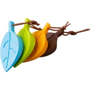 PolkaHome® 4 Stuks Deurstoppers – Siliconen Deurstopper in Bladvorm, Kleurrijke Deurbuffer & Vingerbescherming voor Kinderen, Antislip Deurwig voor Thuis & Kantoor (9,5 x 5 cm)