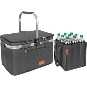 Opvouwbare Koeltas en Flessentas Set - Ideaal voor Picknicks en Voedseltransport